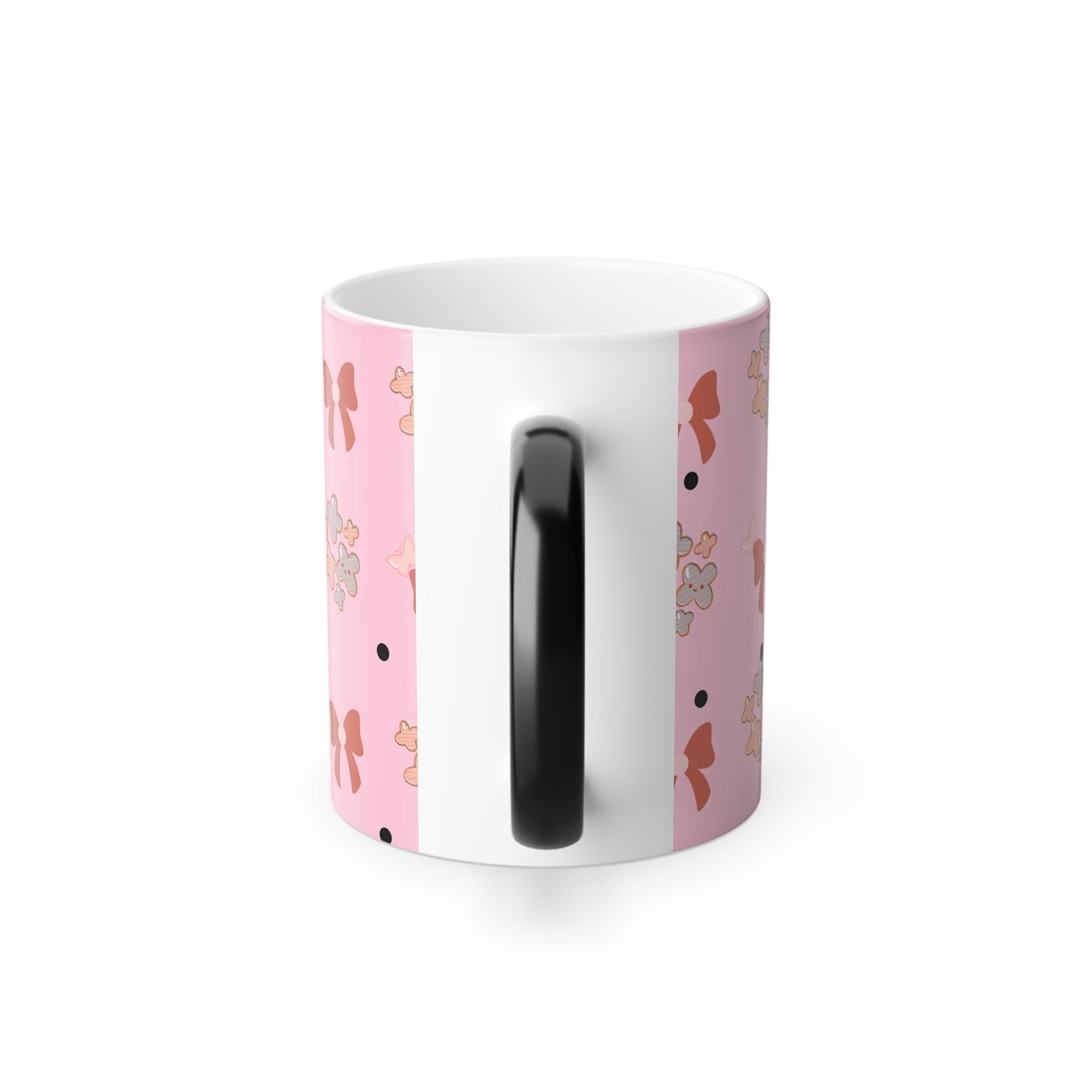 Pink Bow & Cookie Pattern Color-Changing Mug — 11 oz