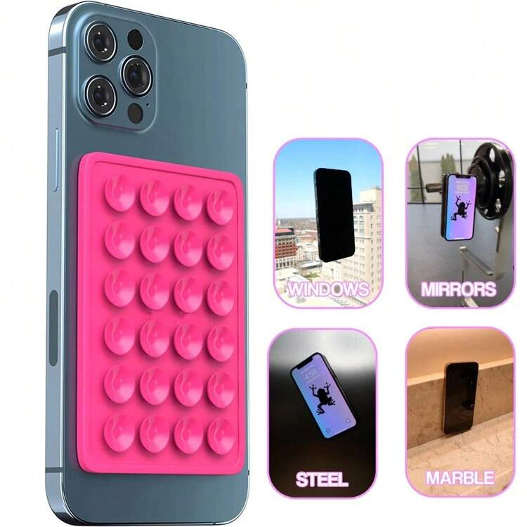 (Pack of 2) Universal Silicone Mobile Phone Holder with Suction Cup For iPhone and all Android Devices