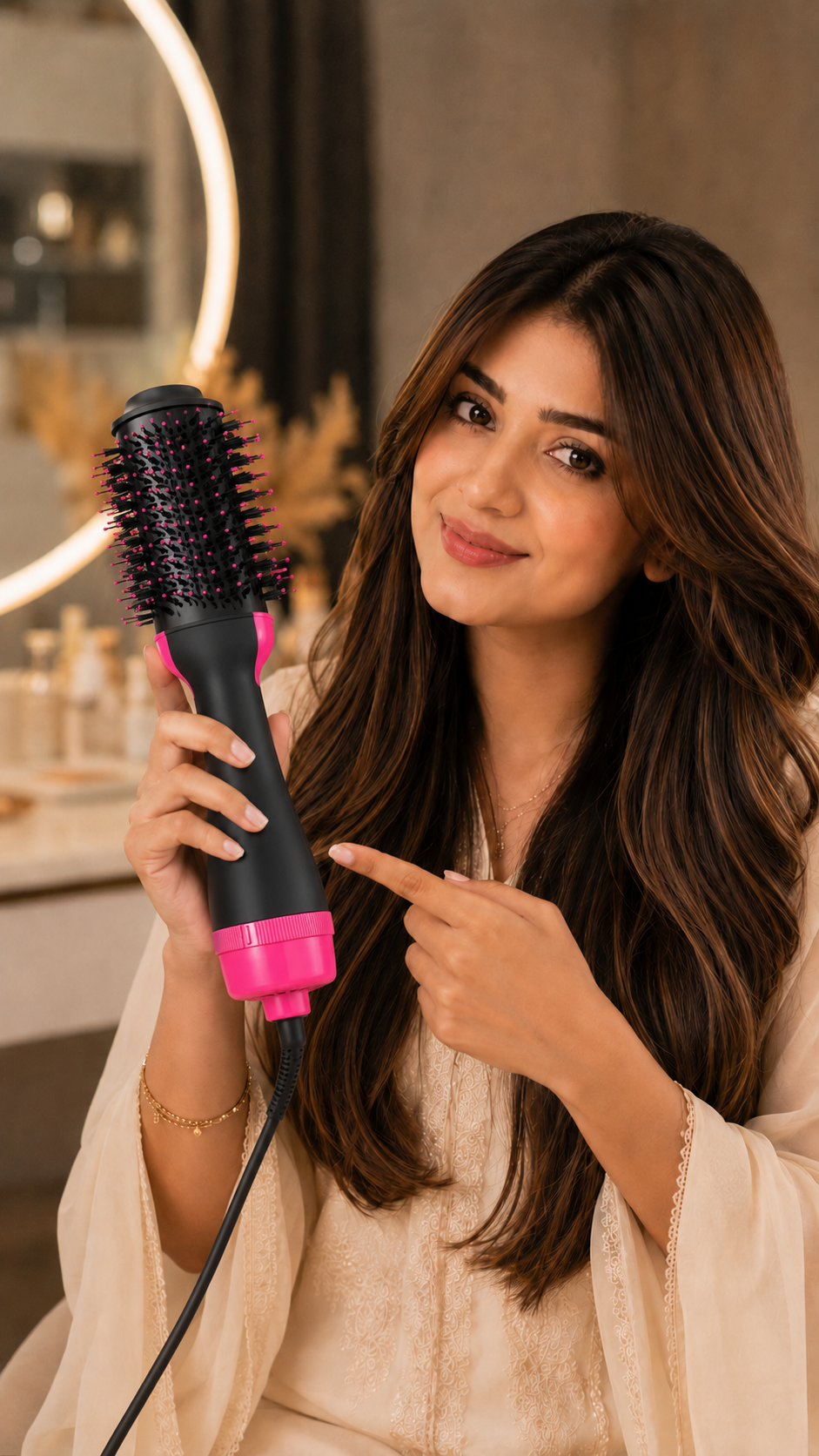One-Step Hot Air Brush – 4-in-1 Hair Dryer, Straightener, Curler &amp; Volumizer
