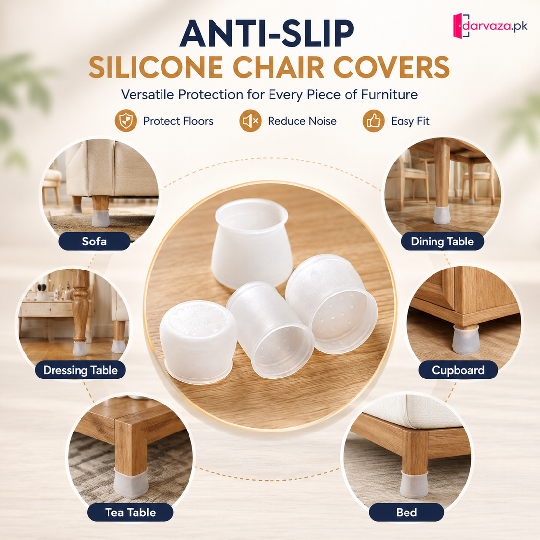 Anti Slip Silicone Chair Covers 38 Pcs