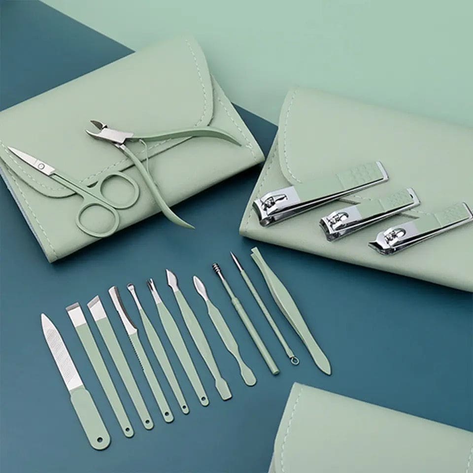 Stainless Steel Professional Manicure Pedicure Grooming Nail Clipper Kit Set For Women (16 Pcs)