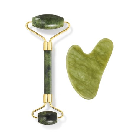 Jade Facial Roller and Gua Sha Set