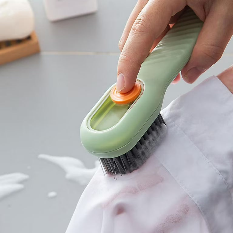 Pack of 2 Multifunctional Liquid Cleaning Brush with Soap Dispenser for Cleaning Shoes Laundry Household Use Bathroom Kitchen