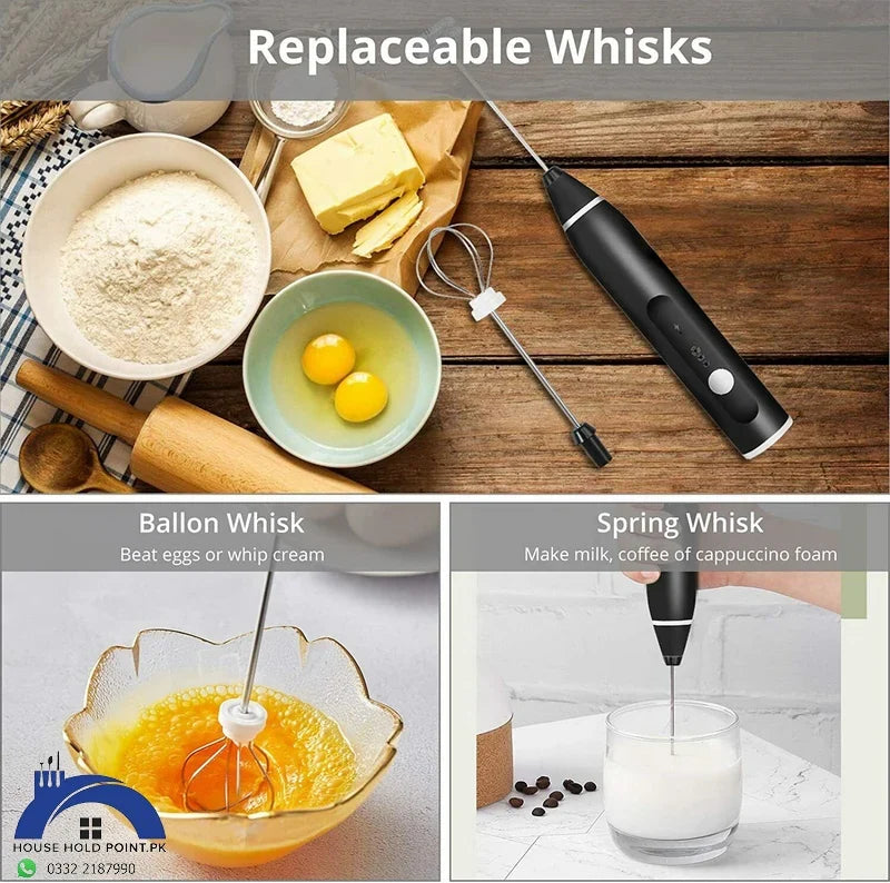 2 In 1 Rechargeable Coffee Beater and Egg Mixer and Milk Frother