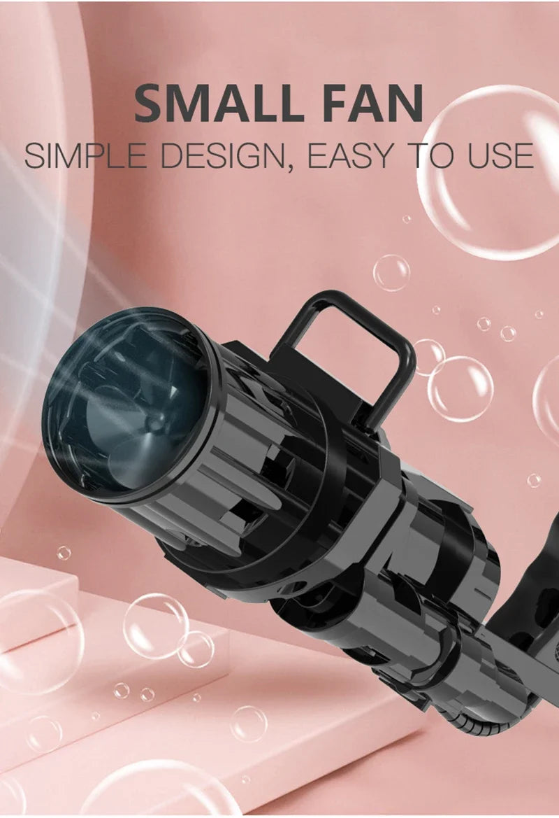 Automatic Gatling Bubble Gun Toys Electric Bubble Machine With Eight Hole Huge Amount Rotary Tube Bubble Machine For Kids Fun