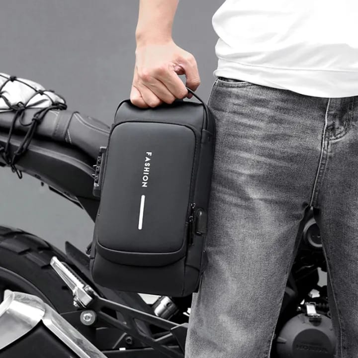 Anti-Theft Waterproof Crossbody Bag with USB Port With Num Lock