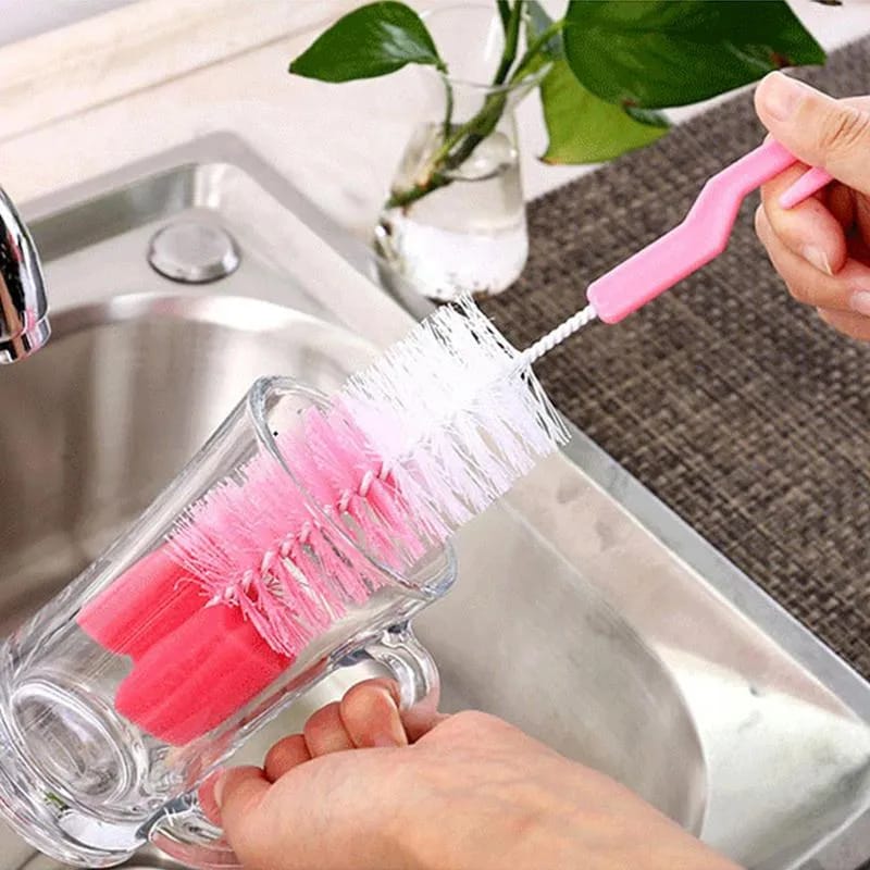 Set Of 3 Baby Bottle Brush with Nipple Cleaner