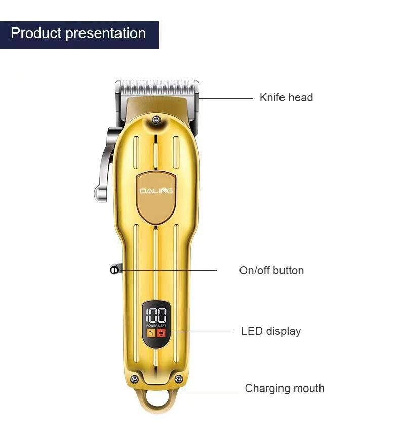 DALING Electric Hair Clipper Rechargeable Shaver Beard trimmer Professional Hair Trimmer Cordless Oil head Men Hair Cutting Machine