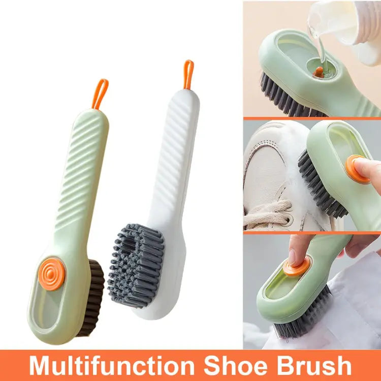 Pack of 2 Multifunctional Liquid Cleaning Brush with Soap Dispenser for Cleaning Shoes Laundry Household Use Bathroom Kitchen