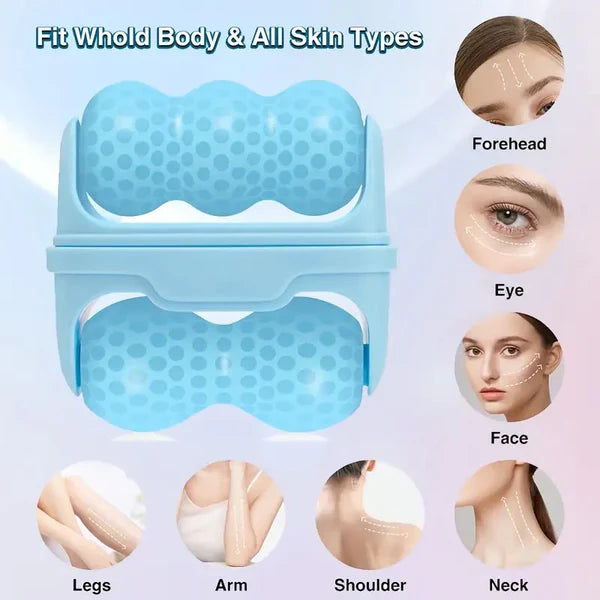 Trending Freeze 2 in 1 Ice Roller Face Massager For Eye Puffiness, Reduces Wrinkles, Relief Migraine and Minor Injury