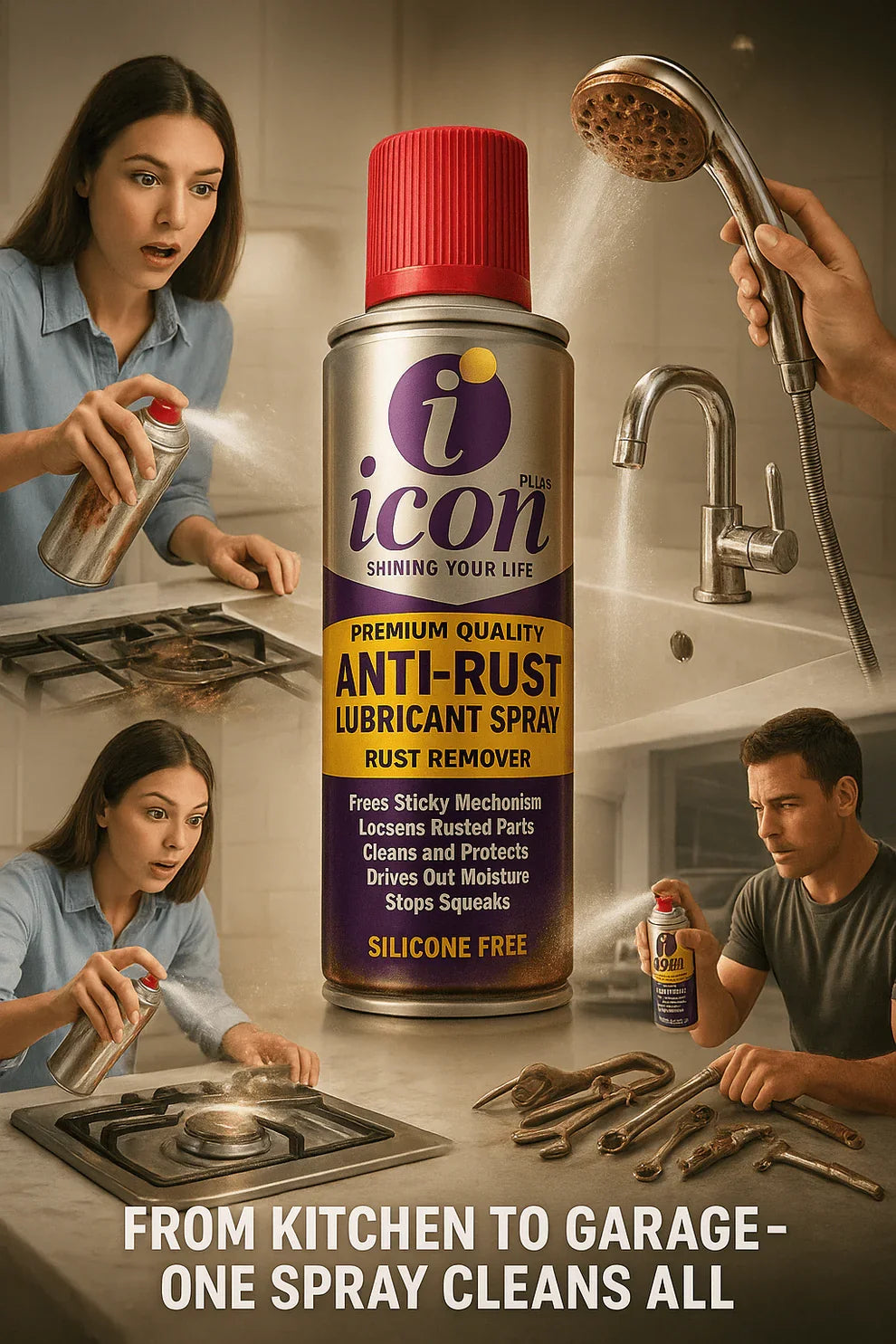 Multi-Purpose Rust Cleaner Spray For Kitchen - Toilet - Home Appliances